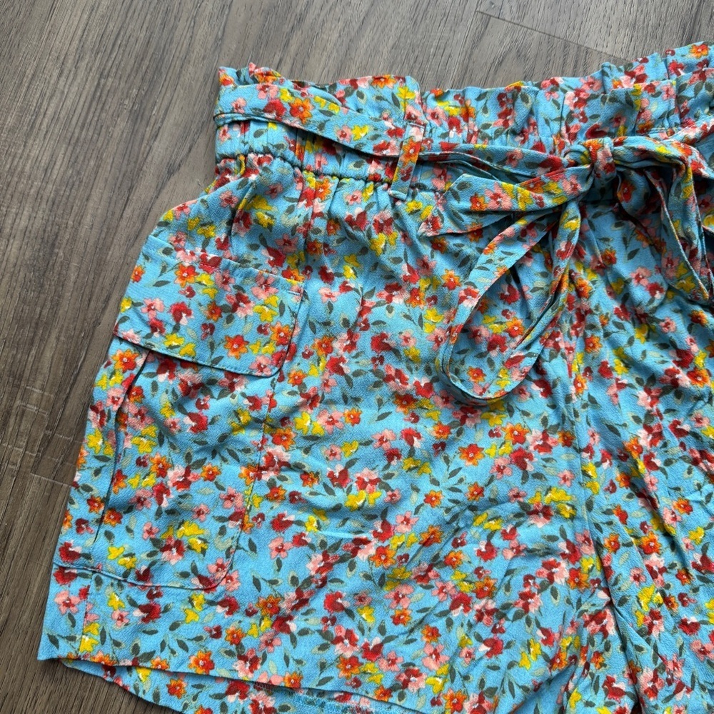 LOFT High Waist Floral Women's Shorts - Blue and Red - Size Extra Small XS - Picture 4 of 12